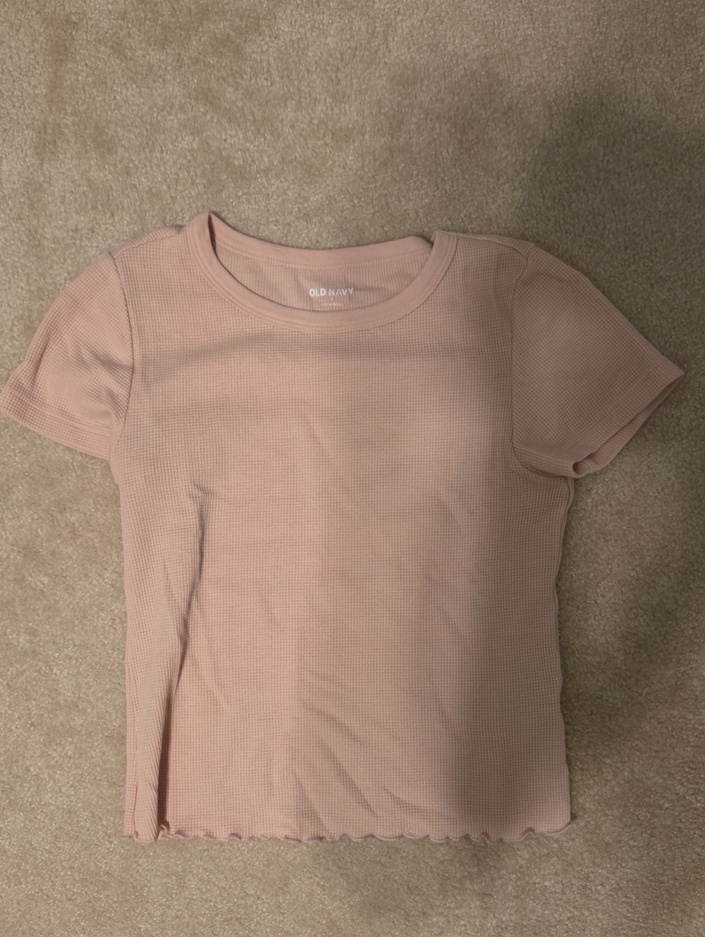 Old Navy Blush Pink Waffle Knit Baby Tee